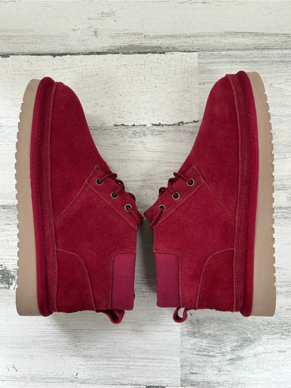 KOOLABURRA by UGG Advay Cranberry Red Suede Lace-Up Booties NEW 6